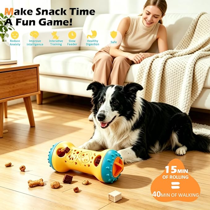 Dog Puzzle Toy, Interactive Dog Enrichment Toys for Adjustable Treat Dispensing Toys to Keep Them Busy, Dogs Enrichment for Brain Stimulation & Cognitive for Puppy & Smart Dogs Slow Feeder