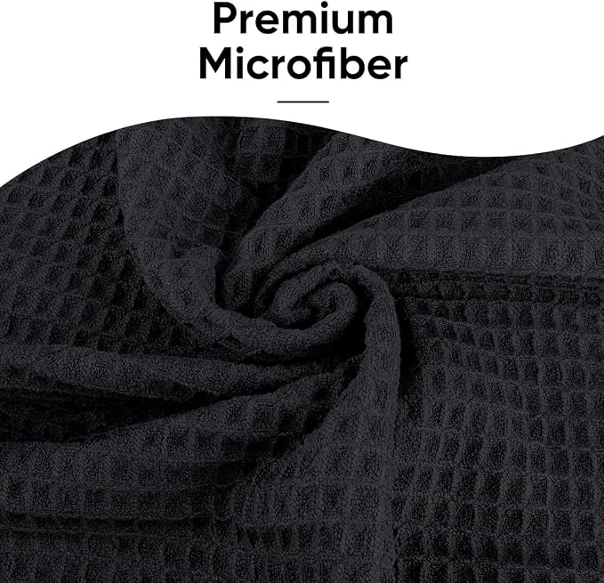 HOMEXCEL Hot Yoga Towels 2 Pack, (26.5" x 72") Non-Slip & Ultra-Absorbent Microfiber Yoga Mat Towels for Hot Yoga, Pilates, Exercise, Fitness, Bikram and Workout, Black