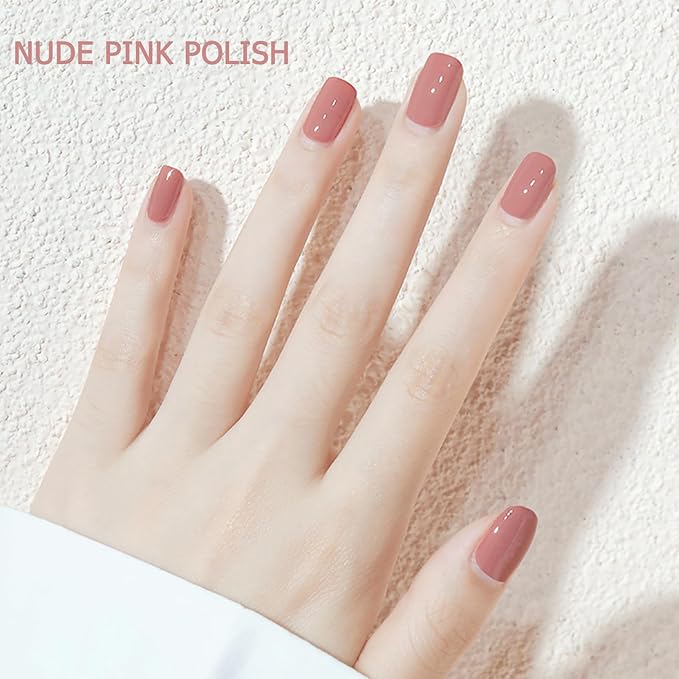 Air Dry Nude Pink Gel Nail Polish for Women and Girls - Pastel, Sheer, Jelly Regular Polish - 14ML