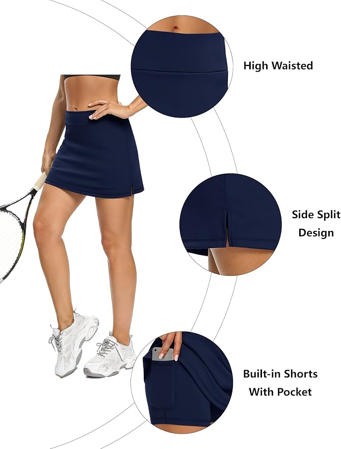LouKeith Tennis Skirts for Women Golf Athletic Activewear Skorts Mini Summer Workout Running Shorts with Pockets