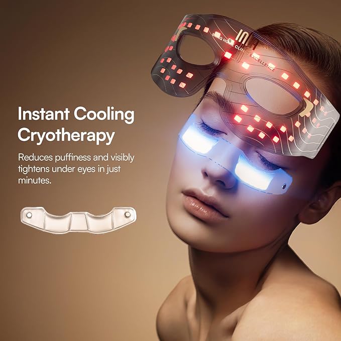 Red Light Therapy Eye Mask for Under Eye Treatment & Rejuvenation - Skincare Device for Dark Circles, Wrinkles, Forehead Lines, Crow's Feet