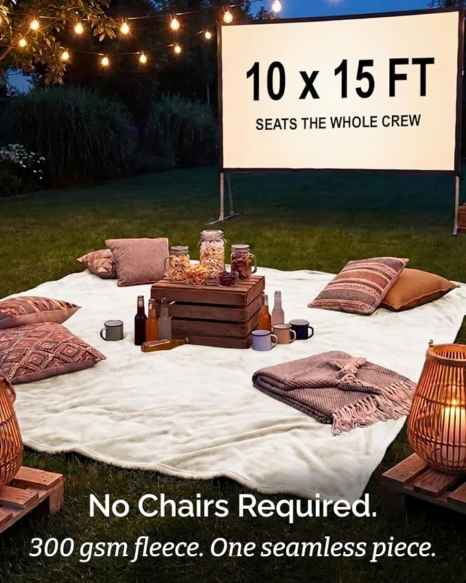 Ultra Soft Fleece Blanket Giant Blanket Size - Flannel Fleece Luxury Blanket - Lightweight for Couch Bed Chair - Thick, Warm and Breathable - All Season Cozy, Cream