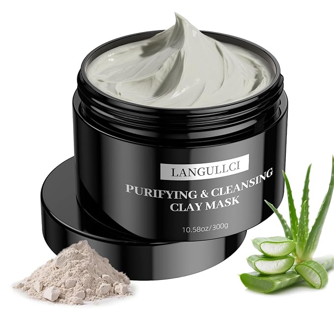 Clay Mask & Mud Face Mask – Purifying Kaolin Clay Mask, Blackhead Remover & Oil Control for Sensitive, Oily & Dry Skin | Detoxifying Pore Cleanser & Scrub | Helps Reduce Pores & Acne | 10.5 oz