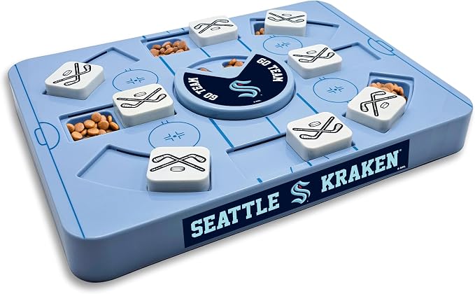 Pets First NHL Seattle Kraken Large Puzzle Toy, New Size, Interactive Dog Treat & Slow Feeding Toy