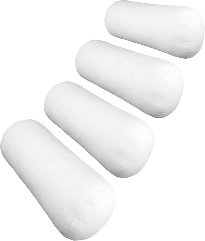 Hometex Canada Bolster Insert 10" x 60" Polyester Filled Standard Cover (4 Pack)
