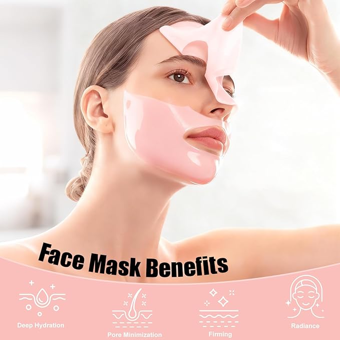 Collagen Face Mask- Hydrating Overnight Hydrogel Facial Mask Suitable for Women's Delicate Skin care, Minimizes Pores, and Firms Skin (28 grams) × 4 pieces