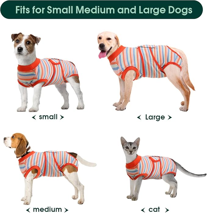 Kuoser Recovery Suit for Dogs Cats, Soft Dog Surgery Suit Female Male Spay | Professional Dog Onesie for Surgery, Substitute E-Collar & Cone, Prevent Licking Dog surgical suit Pet Neuter Suit