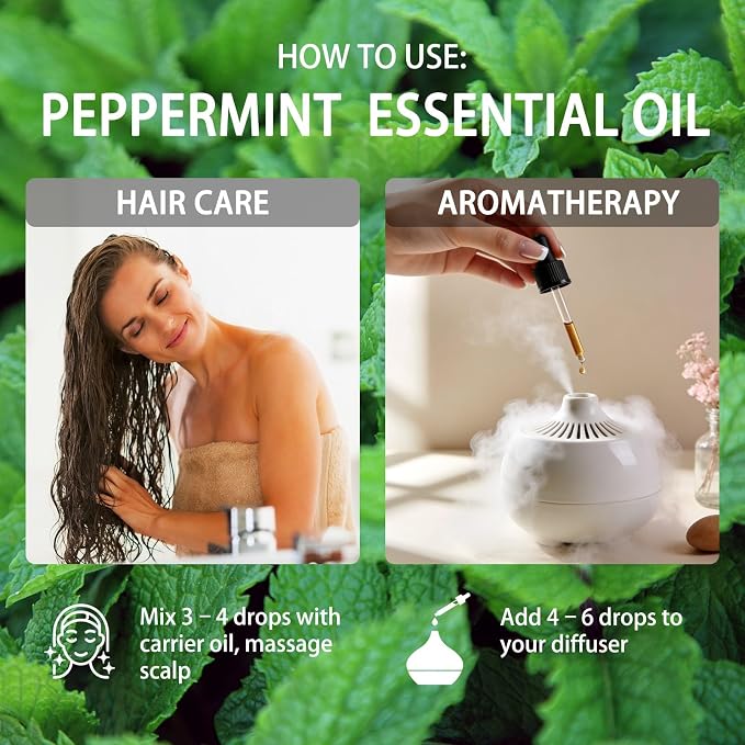Peppermint Essential Oil, Peppermint Oil for Diffuser,16 Fl Oz(480ml) | Candle Making, Soap Making, aroma, Strong Scent, Pure, Natural, Home Fragrance, Massage, Large Bottle