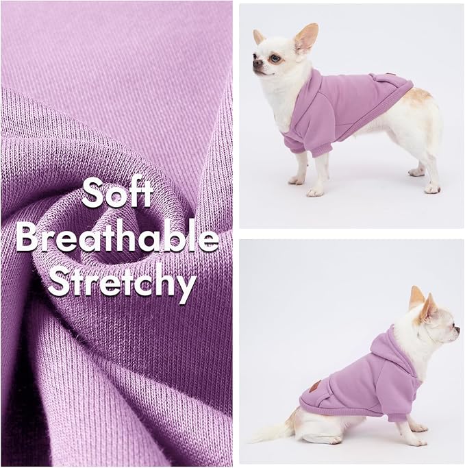 1 Pack Dog Hoodie Warm Hood Dog Sweater Cold Weather Small Dogs Sweatshirt Comfort Pet Clothes for Small Medium Dogs with Pockets Cats Chihuahua Clothes for Male Female Girl Boy Sporty Daily Wear