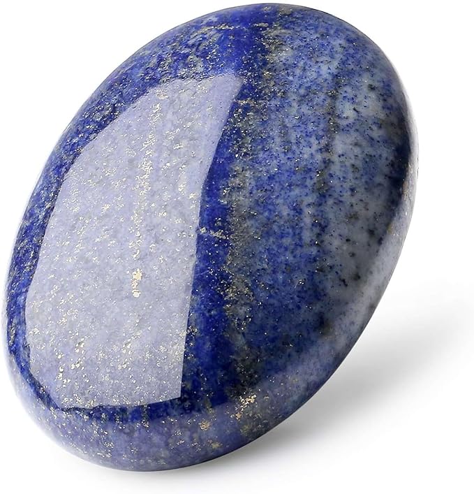 LAIDANLA Lapis Lazuli 2.4" Large Palm Stone Healing Crystals Natural Gemstones Calming Effects Energy Balancing Reiki Polished Worry Stone Cleansing Protection Anxiety Stress Relief Therapy 1PC