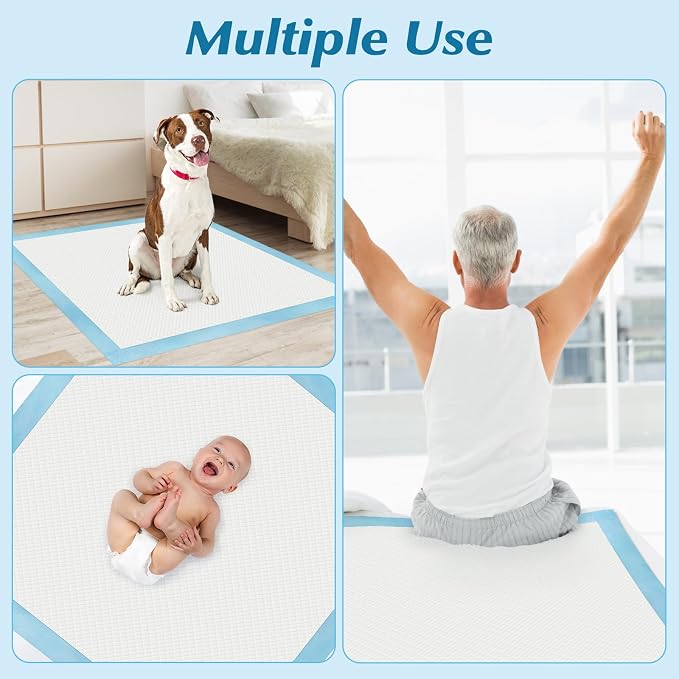 50 Count 36” x 36” Super Absorbency Disposable Underpads | Leakproof Quick Drying, Baby Puppy & Adults Bed Pads Disposable Adults, Dog Pee Pads Extra Large, XXL Incontinence Pads
