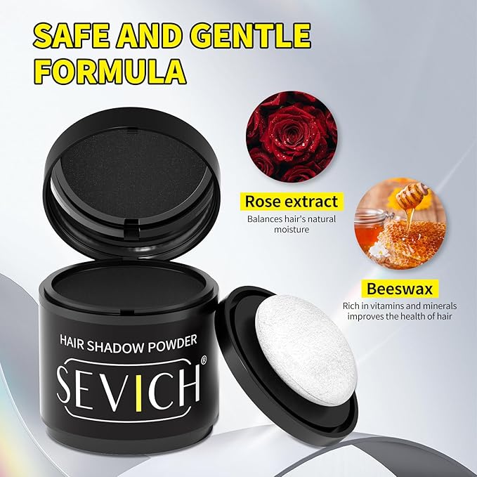Sevich Hairline Powder 10g 2-Pack with Brush, Instantly Conceals Hair Loss & Thinning, 48H Waterproof Root Touch Up Powder, Natural Hair Shadow Toppers for Women & Men, 2 Box = 5 Boxes,Brown