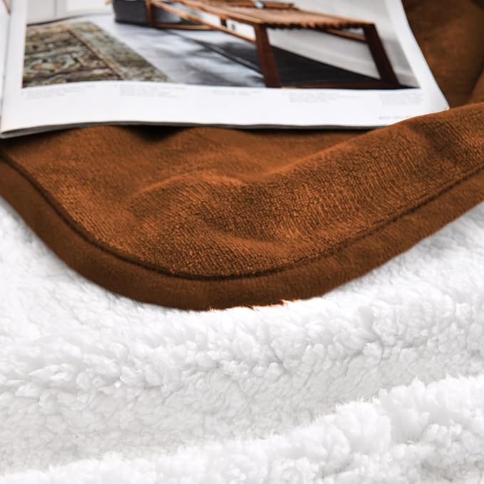 Soft Waterproof Blanket for Bed Couch Sofa, Caramel, 50x60 inches | Liquid Pee Proof Pet Blanket for Dog Puppy Cat, Reversible Sherpa Fleece Blanket for Couch Cover, Furniture Protector