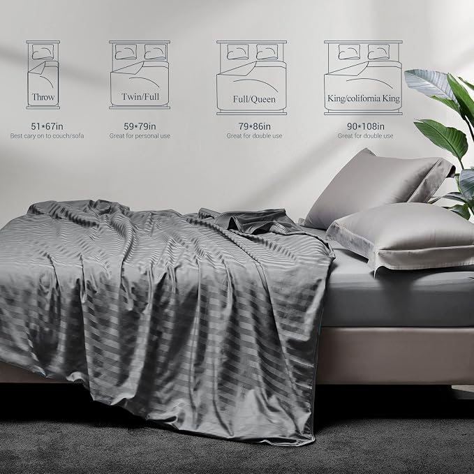 Elegear Double-Sided Cooling Blanket Throw for Hot Sleepers, Arc-Chill 3.0 | Q-Max>0.5 Cooling Fabric, Absorbs Heat to Keep Body Cool, Breathable Summer Blankets for Night Sweats & Menopause, 51"x67"