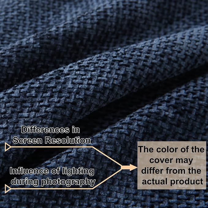 18" x 18" Decorative Throw Pillow with Inserts, Set of 2 Soft Modern Farmhouse Weave Pattern Throw Pillows, Square Boho Pillow for Couch, Bed, Sofa Decor (Navy Blue, 18" x 18"(Pack of 2))