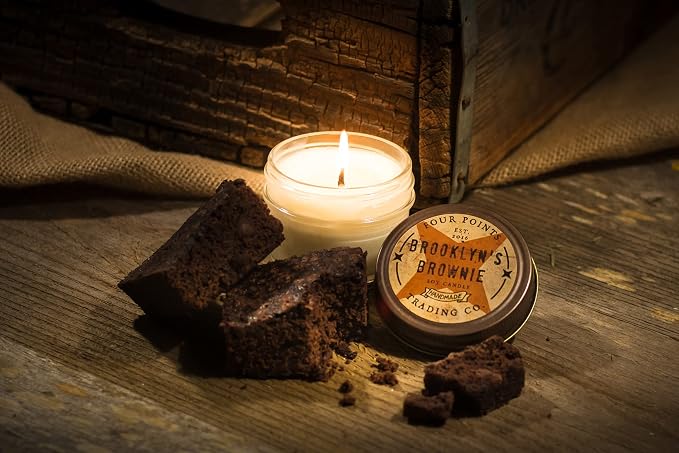 Brooklyn's Brownie Scented 4 Oz Soy Aromatherapy Candle w/Jar - Four Points Trading Co.