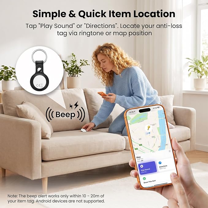 Air Tracker Tag 1 Pack, Item Finder for Apple Find My (iOS Only)