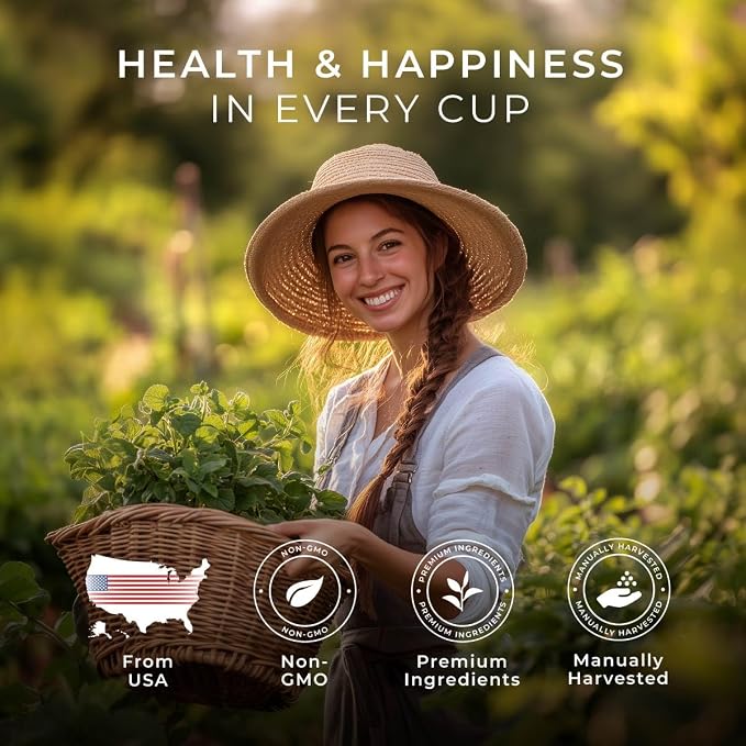 Gya Tea Co Lemon Balm Herbal Tea Pod (16 Count)- Decaf Wellness Tea for Body Comfort & Relaxing