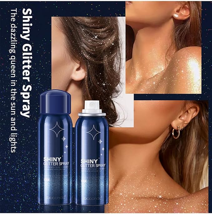 Body Glitter Spray, Perfect Hair and Body Shiny Music Festival Stage Makeup Rave Festival Clothes Glitter Spray. ﻿