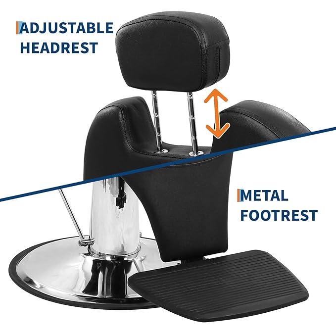 Garvee Salon Chair for Hair Stylist, 360° Swivel Reclining Salon Chair with Adjustable Headrest, Heavy Duty Hydraulic Pump, Shampoo Barber Chair for Beauty Spa & Tattoo Artists