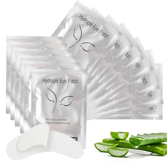 myaokue-up 100 Pairs Eye Gel Pads, Lint Free Under Eye Patches for Eyelash Extensions, Premium Eye Mask Beauty Tool Kit