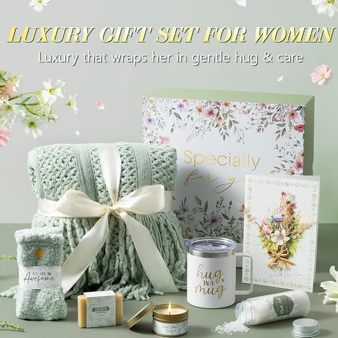 Self Care Get Well Soon Gift Baskets for Women Birthday Gifts Care Package | Sympathy Spa Gift Baskets After Surgery, Christmas Thinking of You Inspirational Gifts for Mom Her Sister Grandma Best Friend