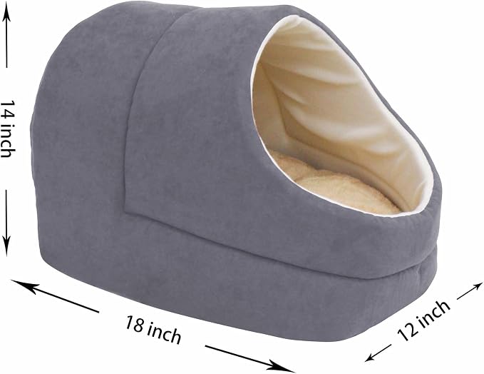 Self Warming Burrow Cat Bed, Washable Pet Hideway House | Keep Warming, Machine Washable, Easy to Clean, Soft & Comfortable, Pet Beds fo Cats & Dogs, Cozy Privacy Nook