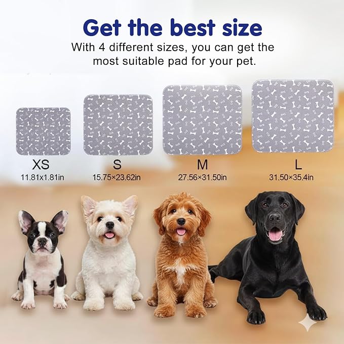 Pee Pads with Pheromones, Elite Pads for Cats, Washable Pee Pads for Dogs, Leak-Proof & Anti-Slip Pet Training Pad for Home & Travel(Grey, M: 23.6" × 15.7")