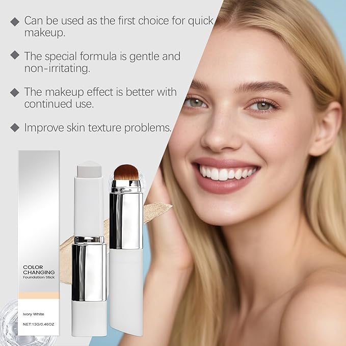 Sakesfor Foundation Stick Color Changing Makeup With Tone Matching Formula Lightweight Smooth Finish For Natural Everyday Look (Dark skin tone)