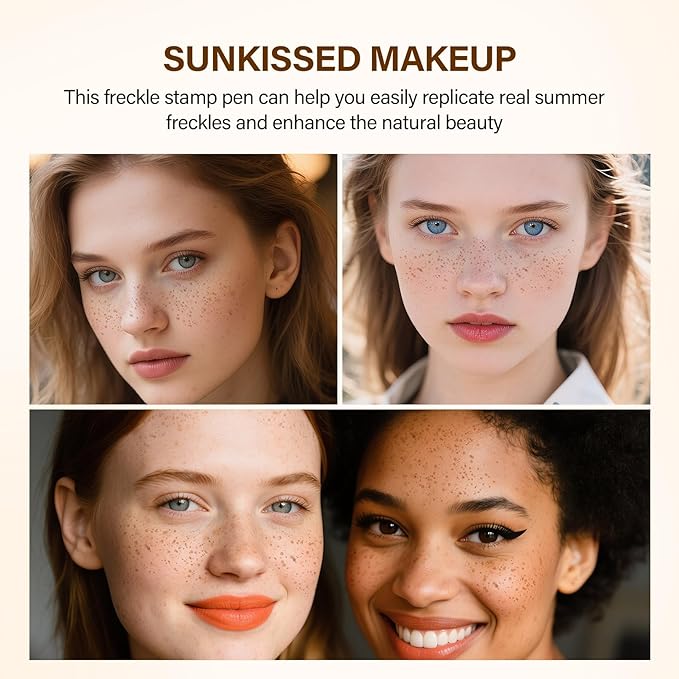Freckle Pen,Fake Freckles Waterproof, Faux Freckles for Natural Sunkissed Makeup,Quick Dry Long Lasting Soft Dot Sopt Pen (Medium)