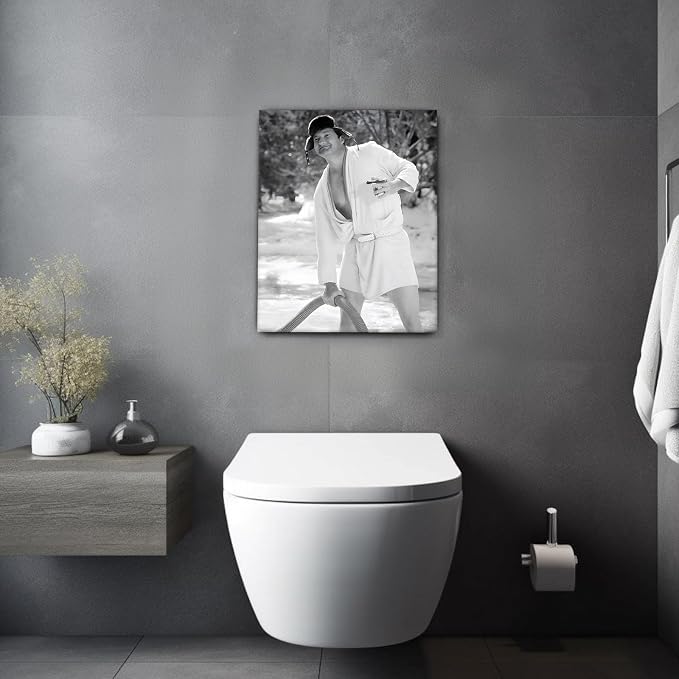 Funny Bathroom Canvas Wall Art, Toilet Paper Humor Poster, 20x24 Inch | Hilarious bathroom comedy decor and modern toilet artwork, gag gift for home, guest bath or office, Humor Style-07