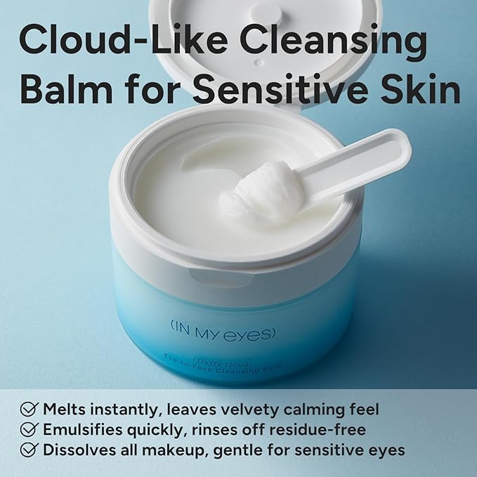 In My Eyes Cleansing Balm Makeup Remover, Natural Gentle Clean Balm for Waterproof Eye Face Lip Makeup, Oil Based Cleanser, Made for All Skin Types, Non-Comedogenic, 3.4fl.oz/100ml
