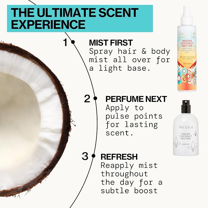 Pacifica Beauty Indian Coconut Nectar Hair & Body Mist, Functional Fragrance For A Calming Experience, Paraben-Free, Vegan & Cruelty-Free, 5 Fl Oz
