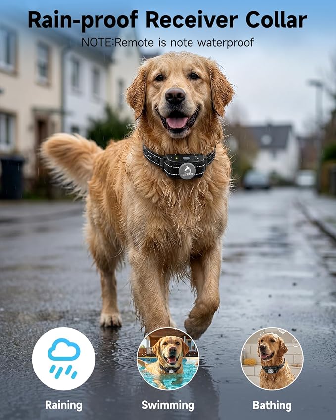 PATPET Dog Training Collar Shock Collar with Remote - 3 Training Modes, Beep, Vibration and Shock, Up to 1000 ft Remote Range, Rainproof for Small Medium Large Dogs | 1000Ft Waterproof Shock Collar for Dogs, 3 Training Modes(Beep,Vibration,Shock) for 1...