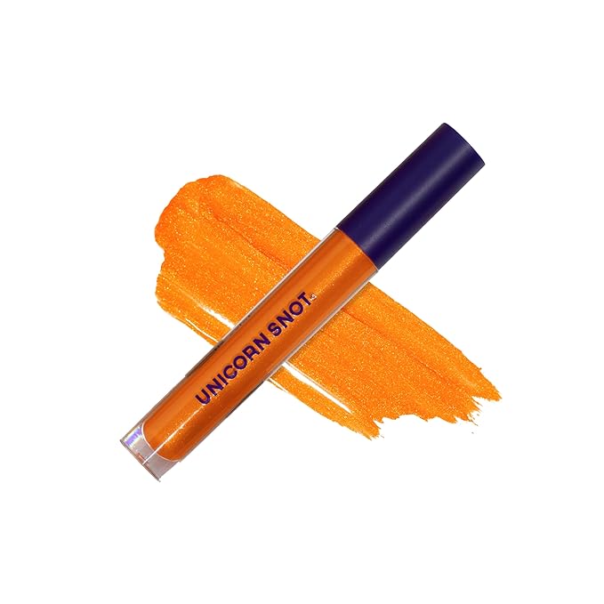 UNICORN SNOT Liquid Metal Lip Paint | Intense Pigment, Non-drying, Metallic Lip Color Makeup for Holiday, Stocking Stuffers, Christmas Gift | Vegan & Cruelty-free Lip Makeup - BLAZE (Sunset Orange)