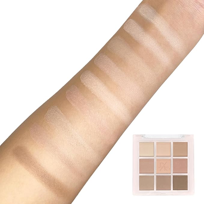 9Colors Matte Eyeshadow Palette, Pink Brown Nude Eye Shadow Pallet, Natural Blendable Eye Makeup