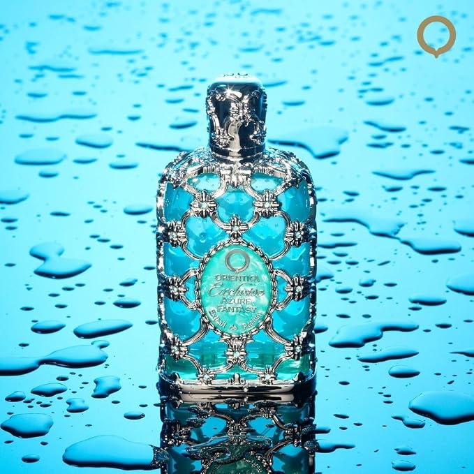 Orientica Azure Fantasy 2-Pc Gift Set Extrait de Parfum – Fresh, Citrus, Bergamot, Ginger, Nutmeg, Geranium, Lily, Jasmine, Ambergris, Musk - Arabic Perfume for Men & Women – 1.0oz/30ml + 0.25oz/7.5ml