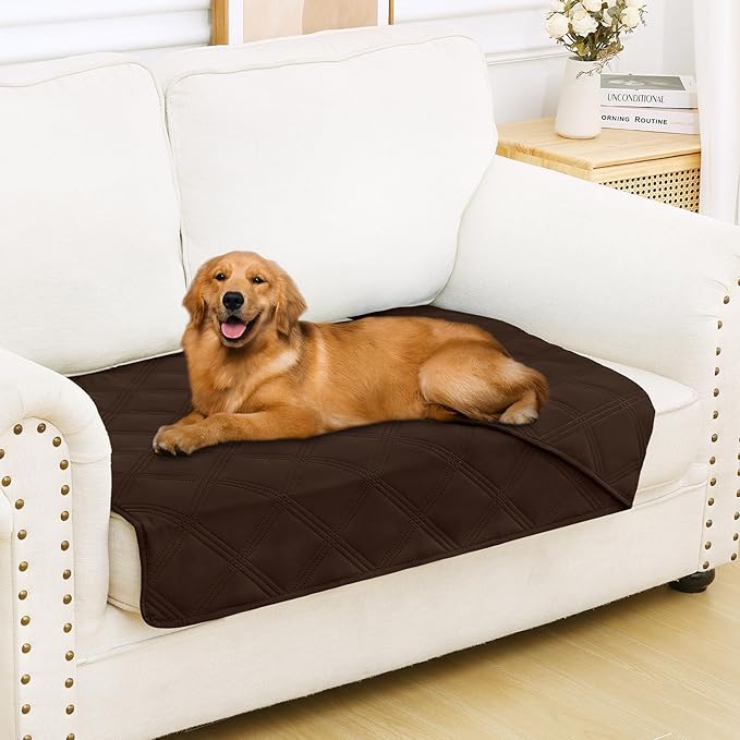 Smiry Waterproof Dog Bed Cover, Reversible Pet Blanket for Sofa Couch | Soft Washable Dog Blanket, Leakproof Couch Cover for Dogs Cats & Furniture Protection, 30x53, Chocolate/Chocolate