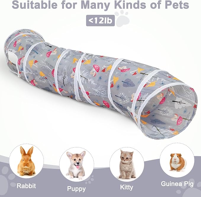 Glittme S-Shape Cat Tunnel, Foldable Cat Tunnels for Indoor Cats