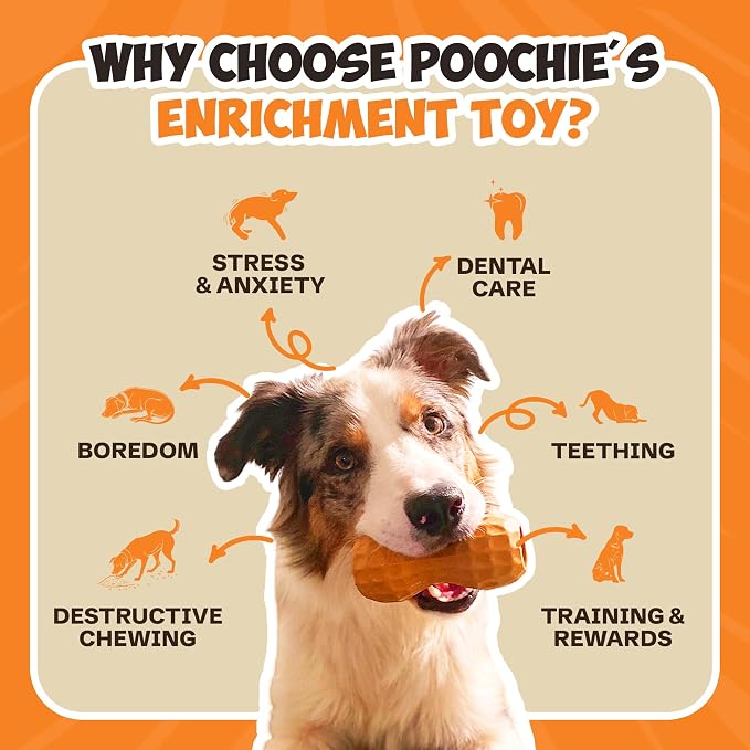 Poochie Butter Natural Peanut Butter Dog Treat Toy - Fillable Chew for Dogs