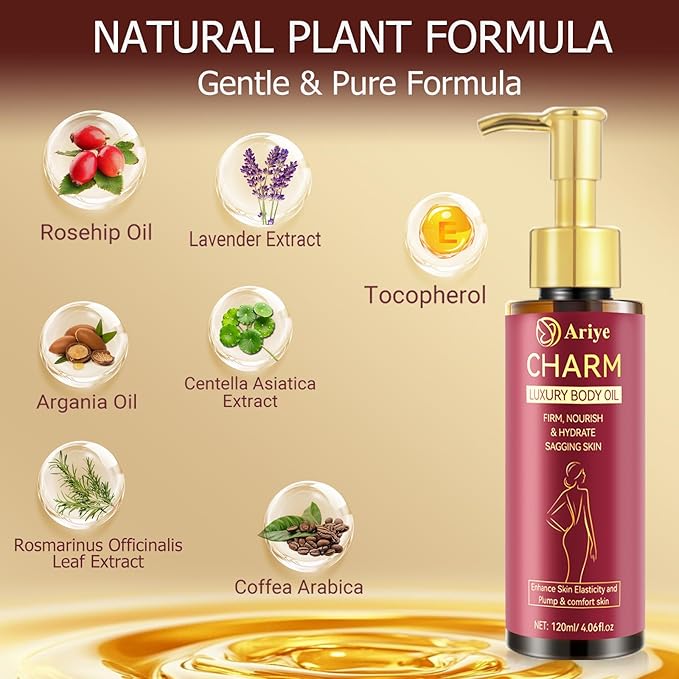Body Firming Oil Glow-Remedy body oil for women,Body Oil After Shower Tightening&Hydrating Treatment for Arms,Legs,Stomach&Body,Natural Firming Oil for Dry Skin,Non-Greasy Body Serum-(4.06 Oz)