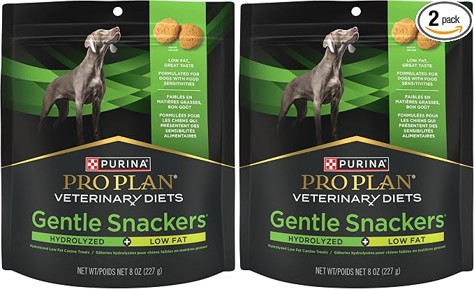 Pro Plan Veterinary Diets Purina Gentle Snackers Hydrolyzed Plus Low Fat Dog Treats - 8 oz. Pouch (Pack of 2)