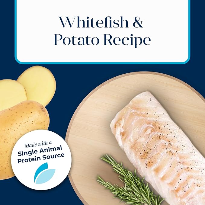 Blue Buffalo Basics Whitefish Adult Grain-Free Wet Dog Food, 12.5 oz, 12 ct | Skin & Stomach Care, Real Whitefish #1 Ingredient, Limited Ingredient Diet, Antioxidant-Rich LifeSource Bits