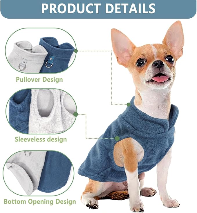 XXXL Dog Sweater, 2 Pack Large Dog Sweater Winter Warm Pet Fleece Sweater Thick Clothes Pullover Dog Sweatshirt Coat,XXXL (37-49lbs)