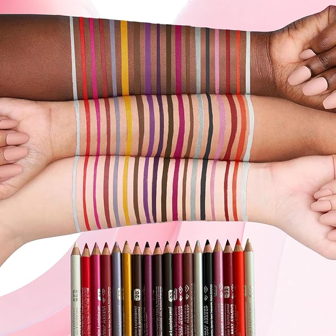 18 Colors Lip Liner Set, Lip Liner Pencil Collection, Smooth Moisturizing Waterproof Lip Liners for Precise Definition Fuller Lips, Smudge Proof Long Lasting, Beginner Friendly