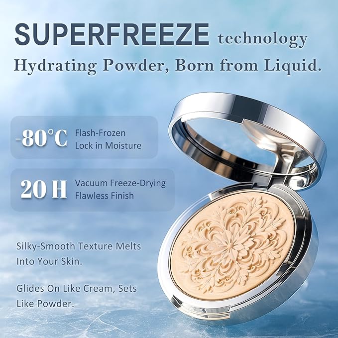 UCANBE 2-in-1 Set & Prime Pressed Setting Powder – Lightweight Foundation Coverage & Oil Control, Hydrating | Long-Lasting | Alcohol-Free | Paraben-Free | Smooth Matte Finish (Light)