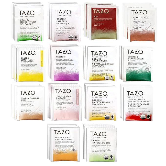 Tazo 84 Tea bags - Tea Bags Sampler Assortment Variety Pack Gift Box | 42 Count - Pack of 2, 14 Different Flavors Gifts for Him Women Men Tea Lovers Couples Family Friends Coworker