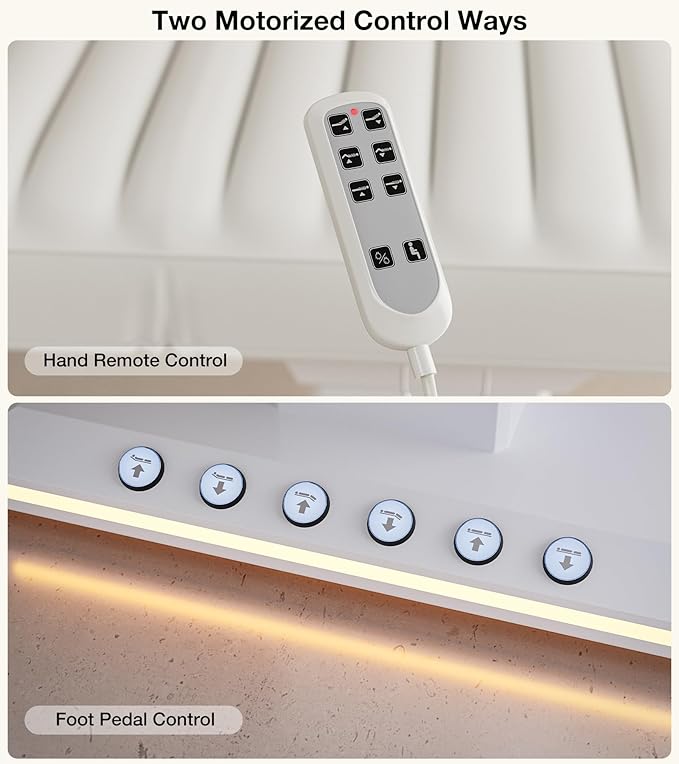 Paddie Luxury Fully Electric Spa Bed, Esthetician Spa Lash Table with LED Lights, Motorized Height & Angle Adjustable for Facial & Medical Treatment, White