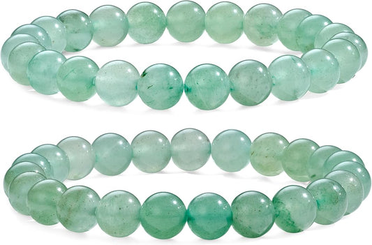 Bivei Natural Gemstone Semi Precious Healing Crystals Handmade Stretchy Round Beads Bracelet,Stocking Stuffers for Women Enhance Positive Energy