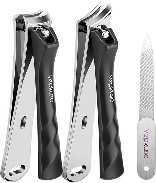 Vepkuso Nail Clippers Set for Men & Women – Professional Toenail Clippers for Thick Ingrown Nails for Seniors, Ultra Sharp Stainless Steel Fingernail Clipper & Nail Cutter, Gift Idea
